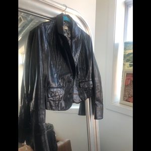 June leather blazer